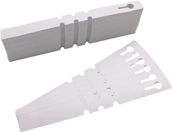 200 stuks Planten Labels - Sleufetiketten - Steeketiketten tuin - Planten etiketten - Plantenlabels - Beschrijfbaar - Ontwerp van de gesp - Verstelbaar - Boomlabels - Watervaste - 21x2 cm - wit