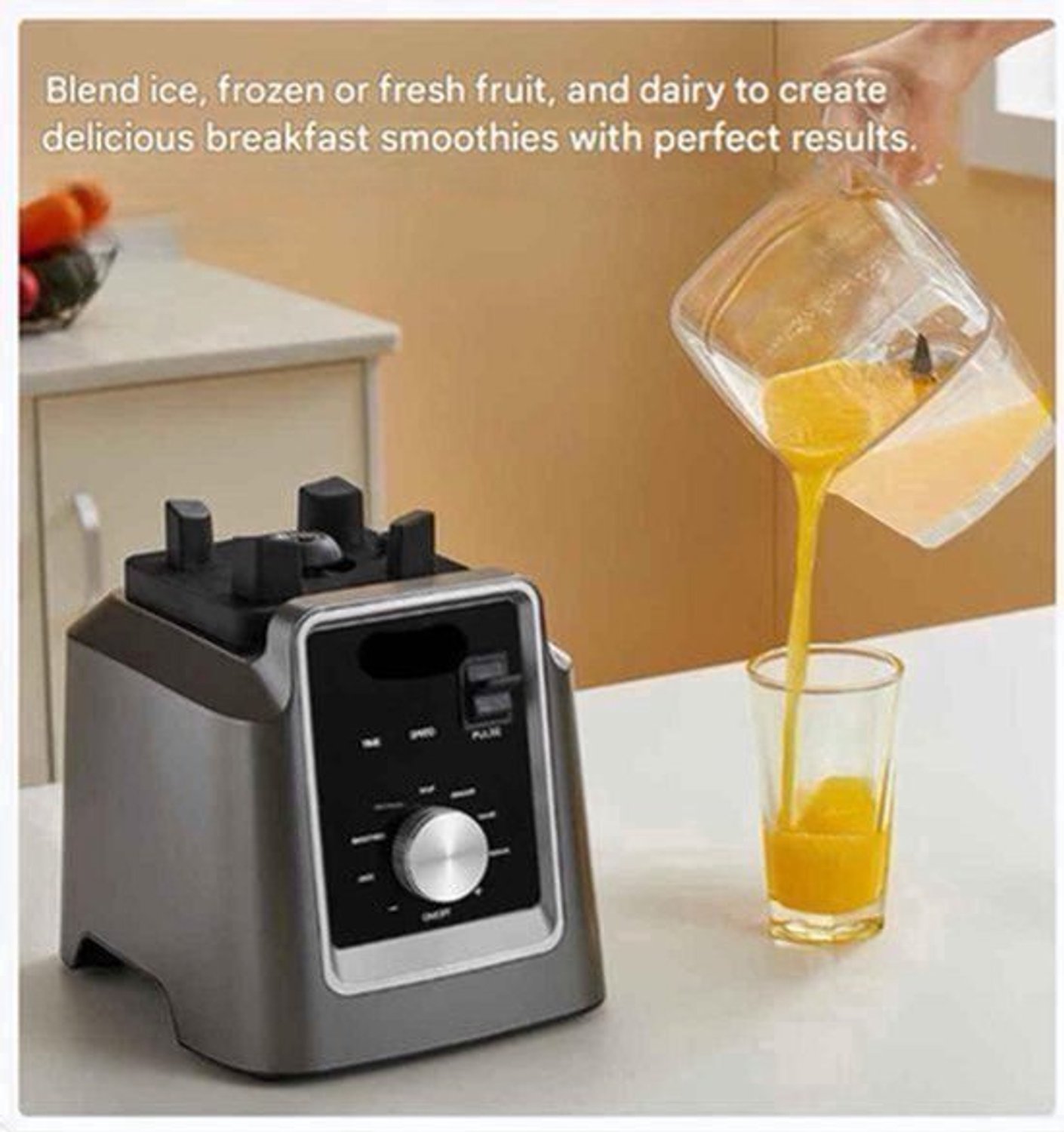 Blender - 2200W - Foodprocessor - Krachtige Keukenblender - 6 Automatische Programma’s - 2L BPA-vrije Kan - Voor Smoothies - Soepen - IJshakken -