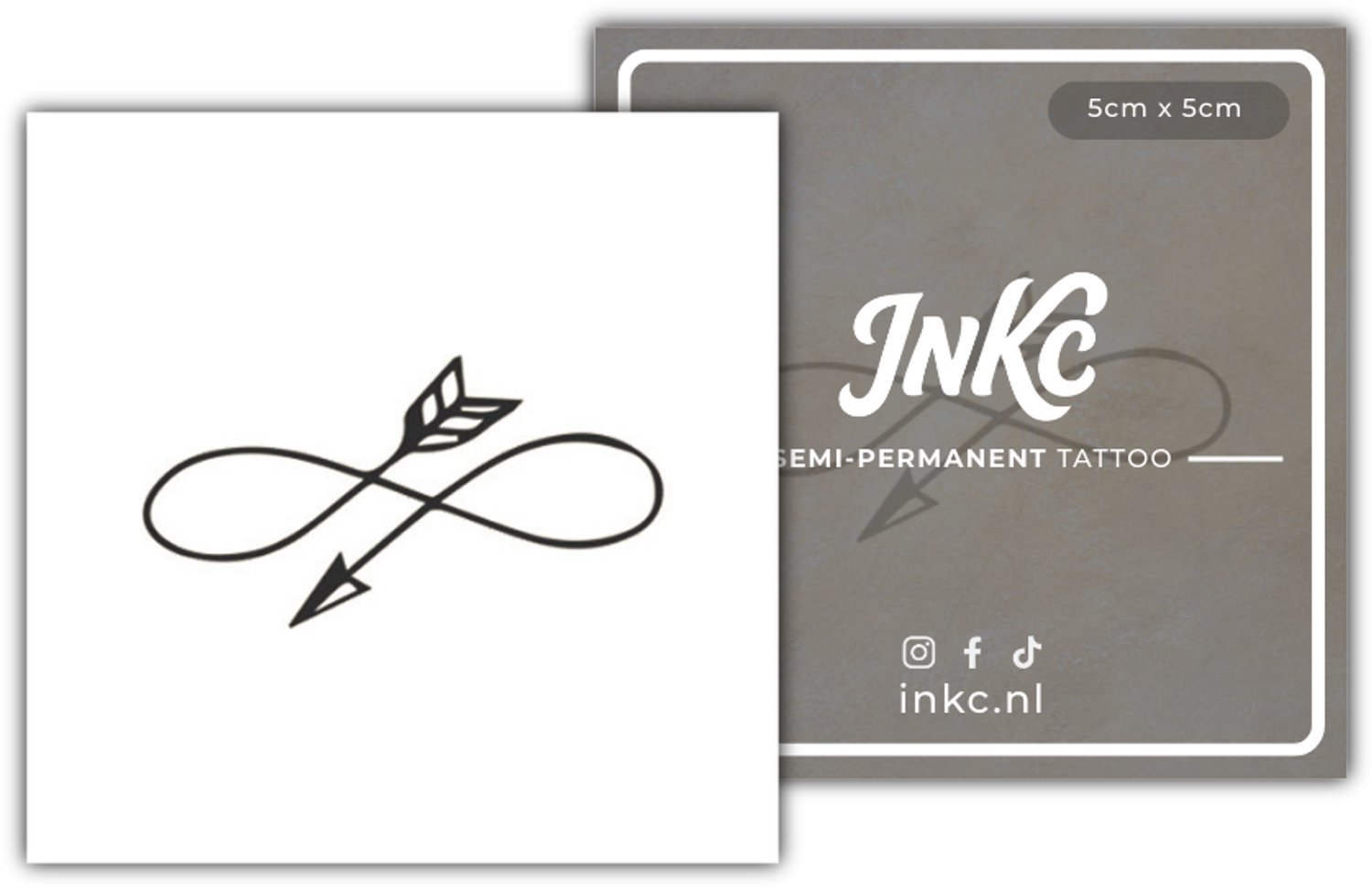 INKC - Tijdelijke Tattoo - Infinity - Nep Tattoo - Plak Tattoos - Blijft tot 2 weken - 5 x 5cm
