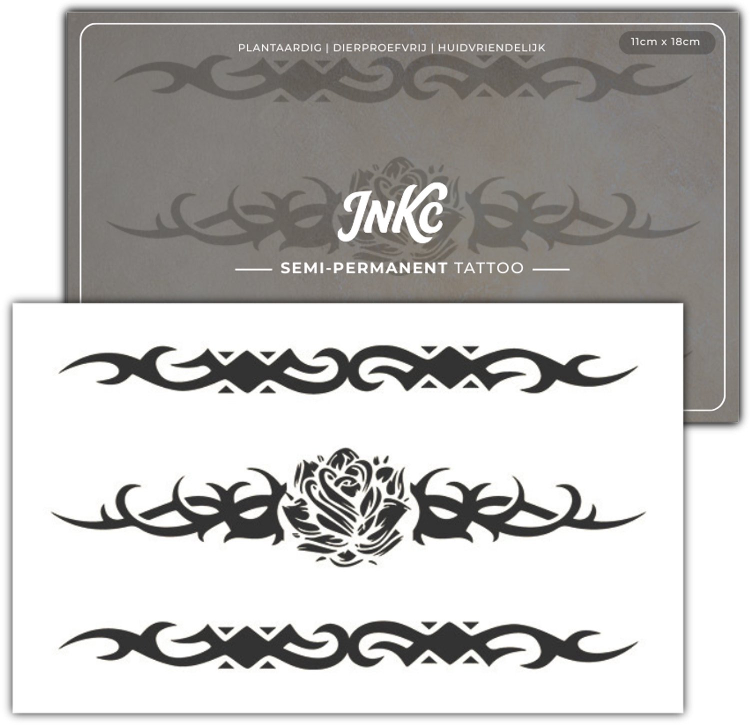 INKC - Tijdelijke Tattoo - Stamp - Nep Tattoo - Plak Tattoos - Blijft tot 2 weken - 11 x 18cm