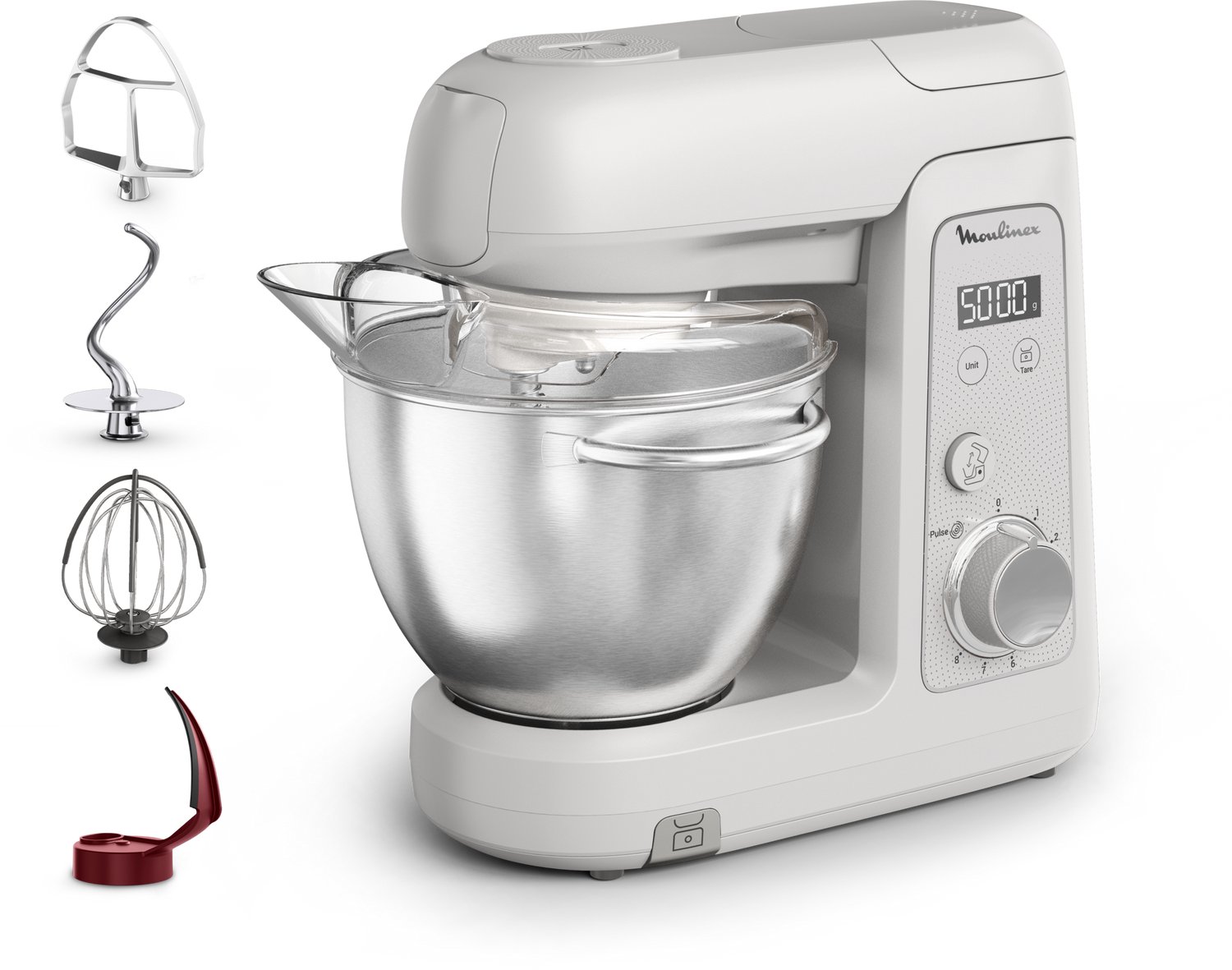 Moulinex Bake Partner + Keukenmachine, 1100 W, Kom 4,6 L, Ingebouwde Weegschaal, BAKEGOOD Set, QA540BF1