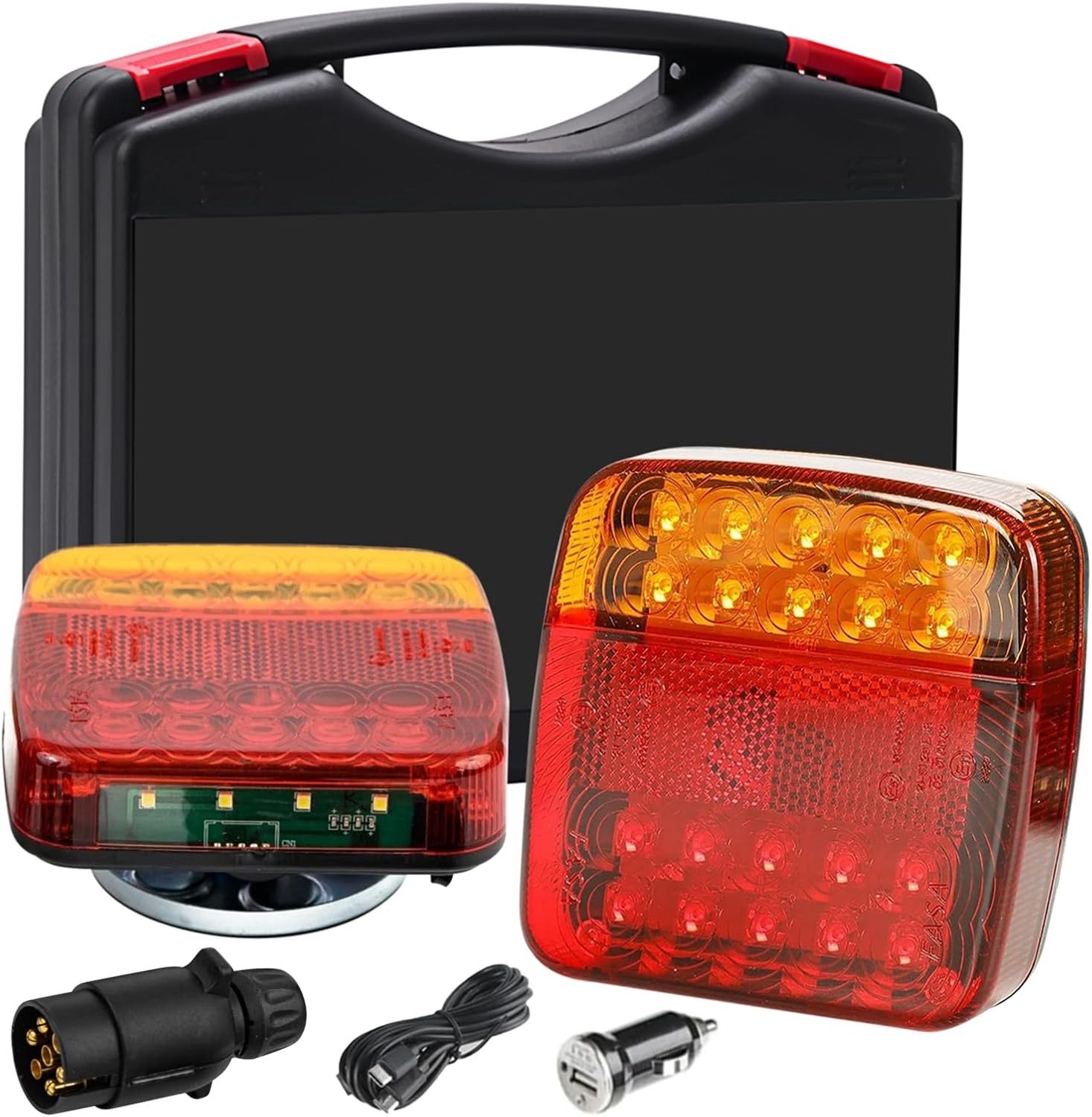 Draadloze LED Achterlichten voor Aanhangwagens, 12/24V, Magnetisch en Waterdicht met Eenvoudige Installatie