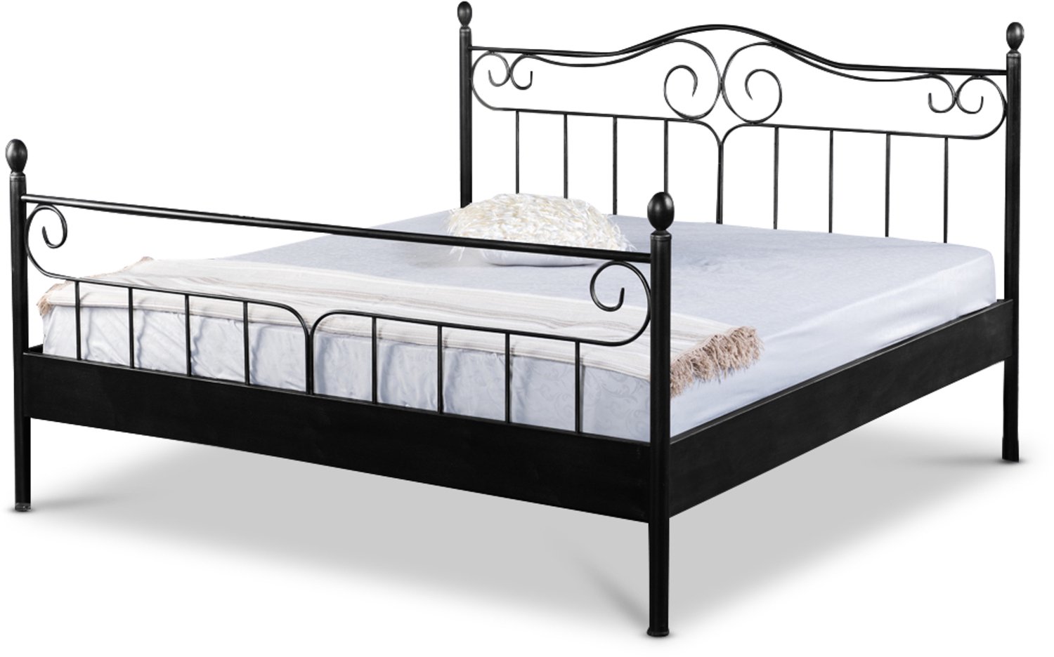 Bed Box Wonen Virginia metalen bed Zwart 160x200 cm