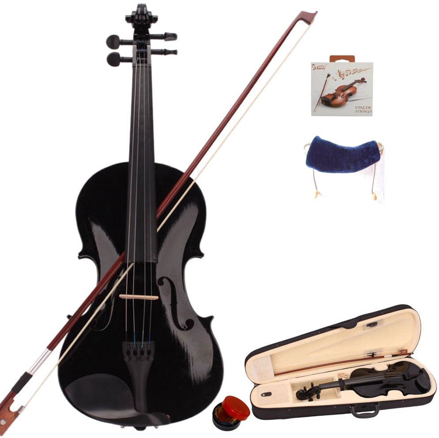 Akoestische viool - LEADZM - 4/4 Volledig hout - Zwart - Complete set beginner