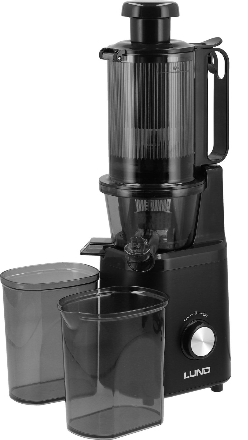 LUND 67842 Slowjuicer 250W - Trage Sapcentrifuge - Extra Grote 100 mm Vulopening - BPA-Vrij - Met Reversfunctie & Stille Motor (60 dB) - Inclusief Reinigingsborstel & 0.8L Sapkaraf — afbeelding 4