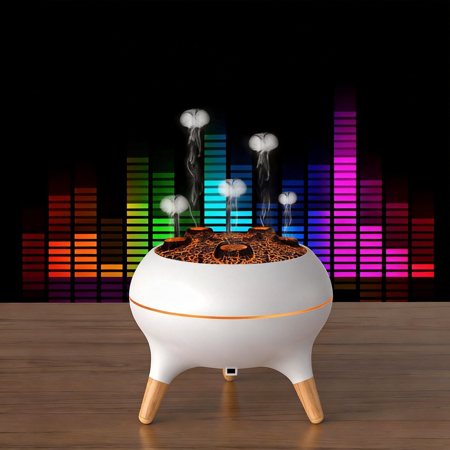 Ultrasone Luchtbevochtiger - 250ml - Aroma Diffuser - Jellyfish Mist - 5 Sproeiers - 7 Kleuren LED - 2 Nevelstanden - Timer 4/8 Uur - Stil tot 35 dB - Voor Slaapkamer thumbnail 2