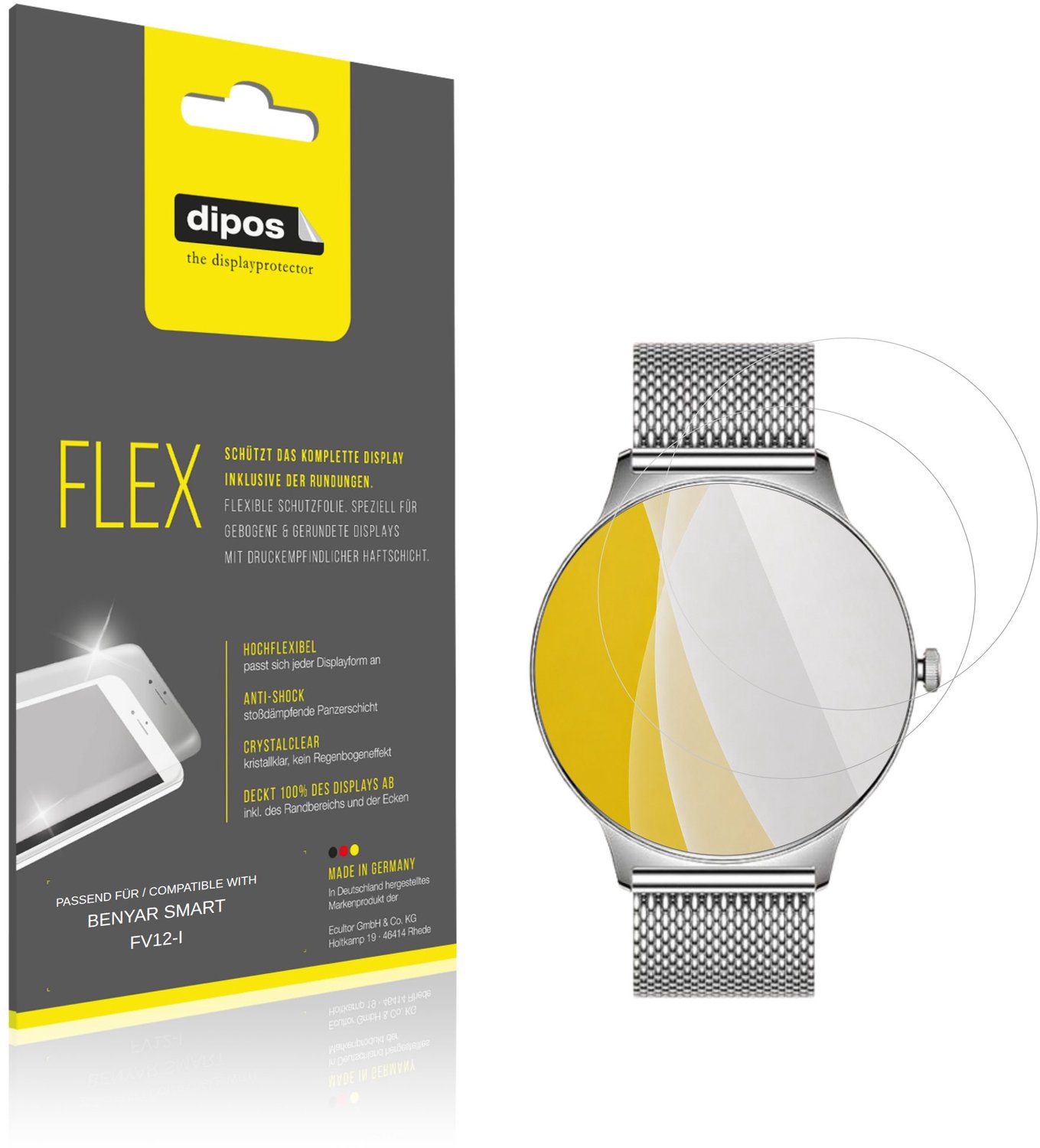 dipos – 2x Beschermfolie geschikt voor BENYAR SMART FV12-I | 3D Full Cover Screenprotector | 100% Passend