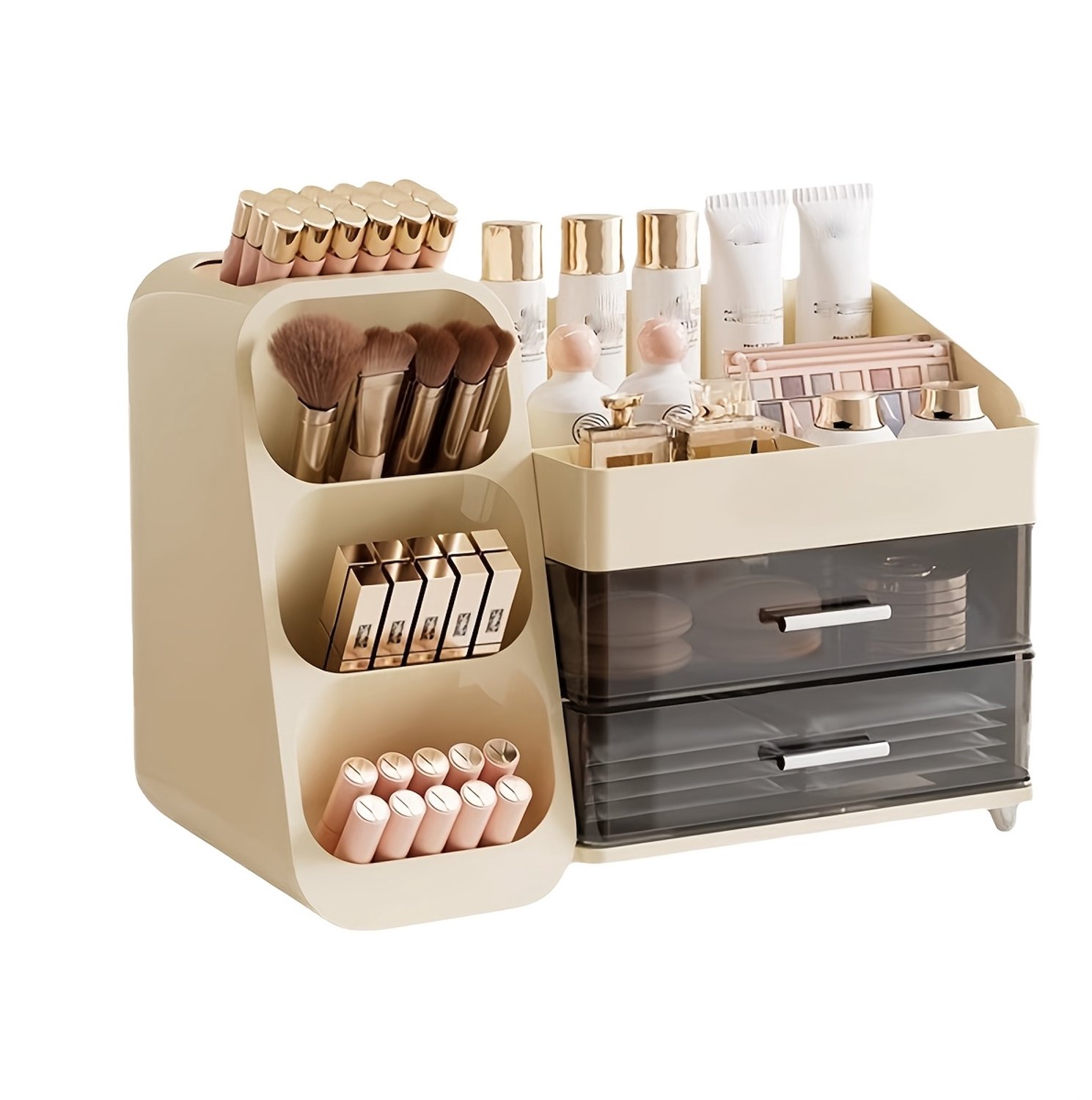 Mura Logistiek Make Up Organizer - Opbergdoos - Cosmetica Organizer - Lippenstift Houder - 2 Lades - Meerdere Vakken - Anti-Slip