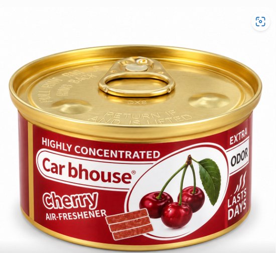 Car bhouse Cherry- Auto Luchtverfrisser- Autoparfum- Blikje- 1stuk