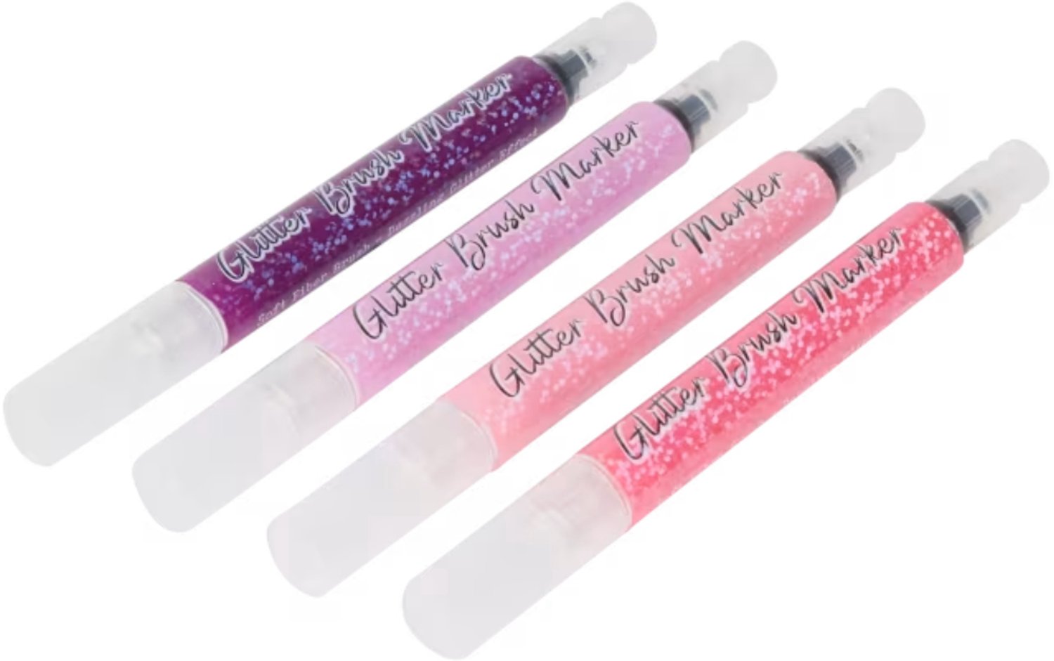 DécoTime glitter penseelmarkers 4 Stuks - Inkt op waterbasis - Pen