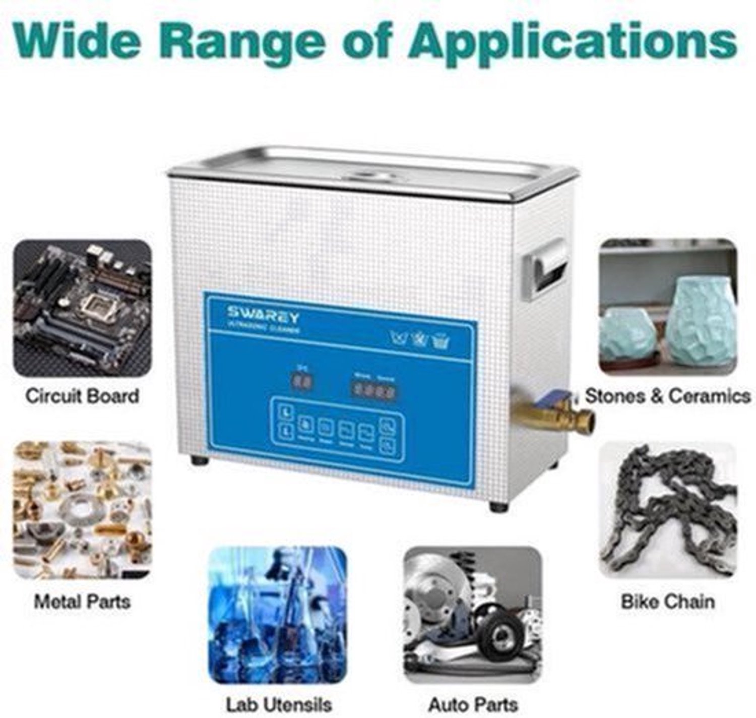 Ultrasoonreiniger – Ultrasoon Reinigingsapparaat – Ultrasone Cleaner – Ultrasonic Cleaner – Brillenreiniger – 6,5 Liter Inhoud – 40 kHz Frequentie & Verwarmingsfunctie