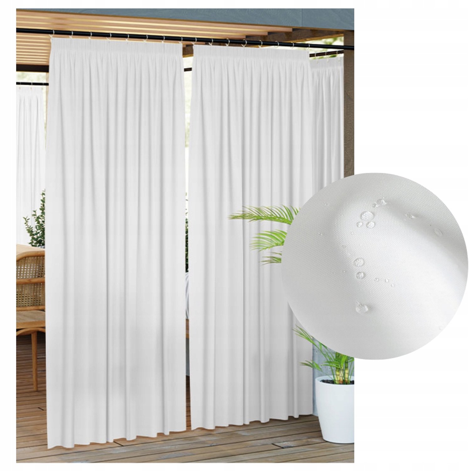 GARDENIA Tuindoek 140x180 cm Wit Waterdicht - Terras & Balkon