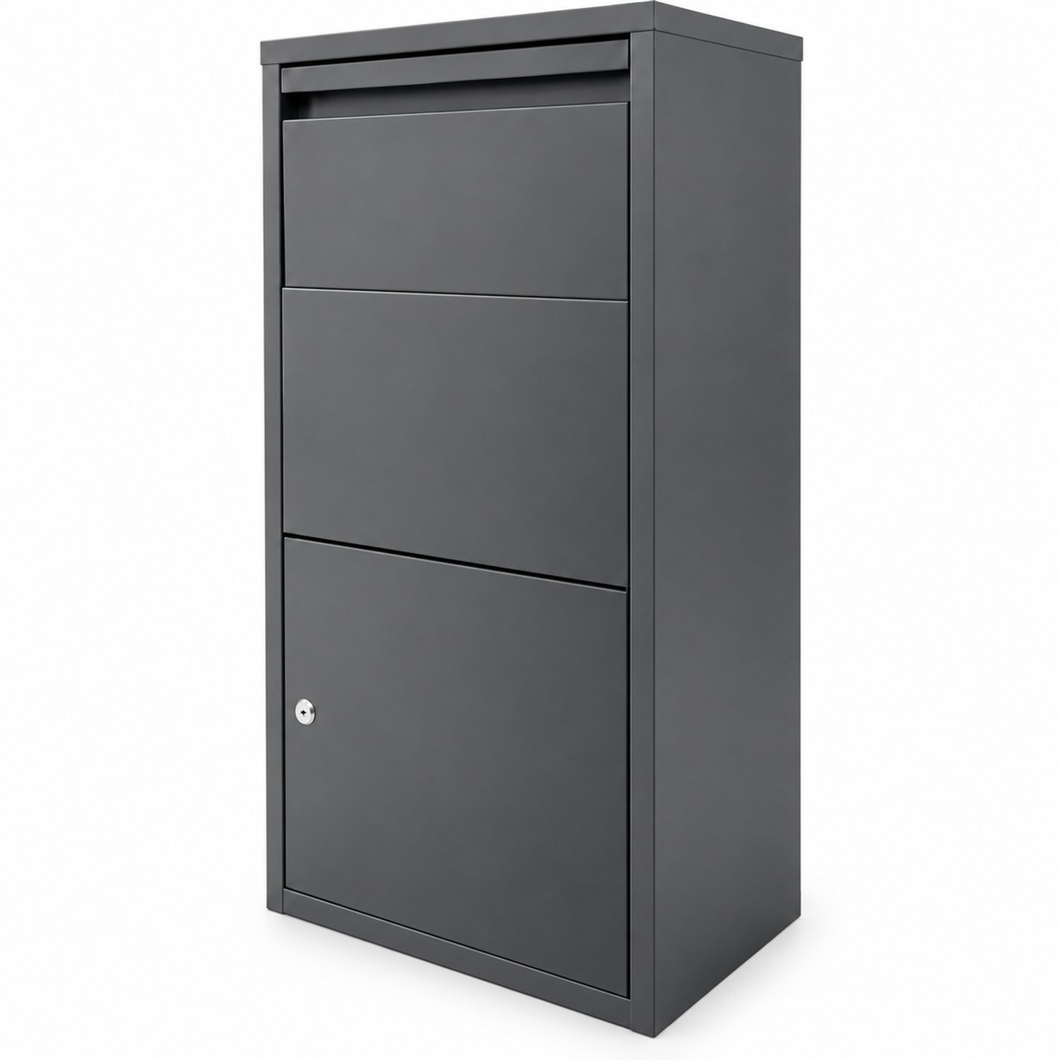 Pakketbrievenbus XL Grijs 82 x 44 x 22 cm – Afsluitbaar Pakketvak – Staal – Inclusief 2 Sleutels