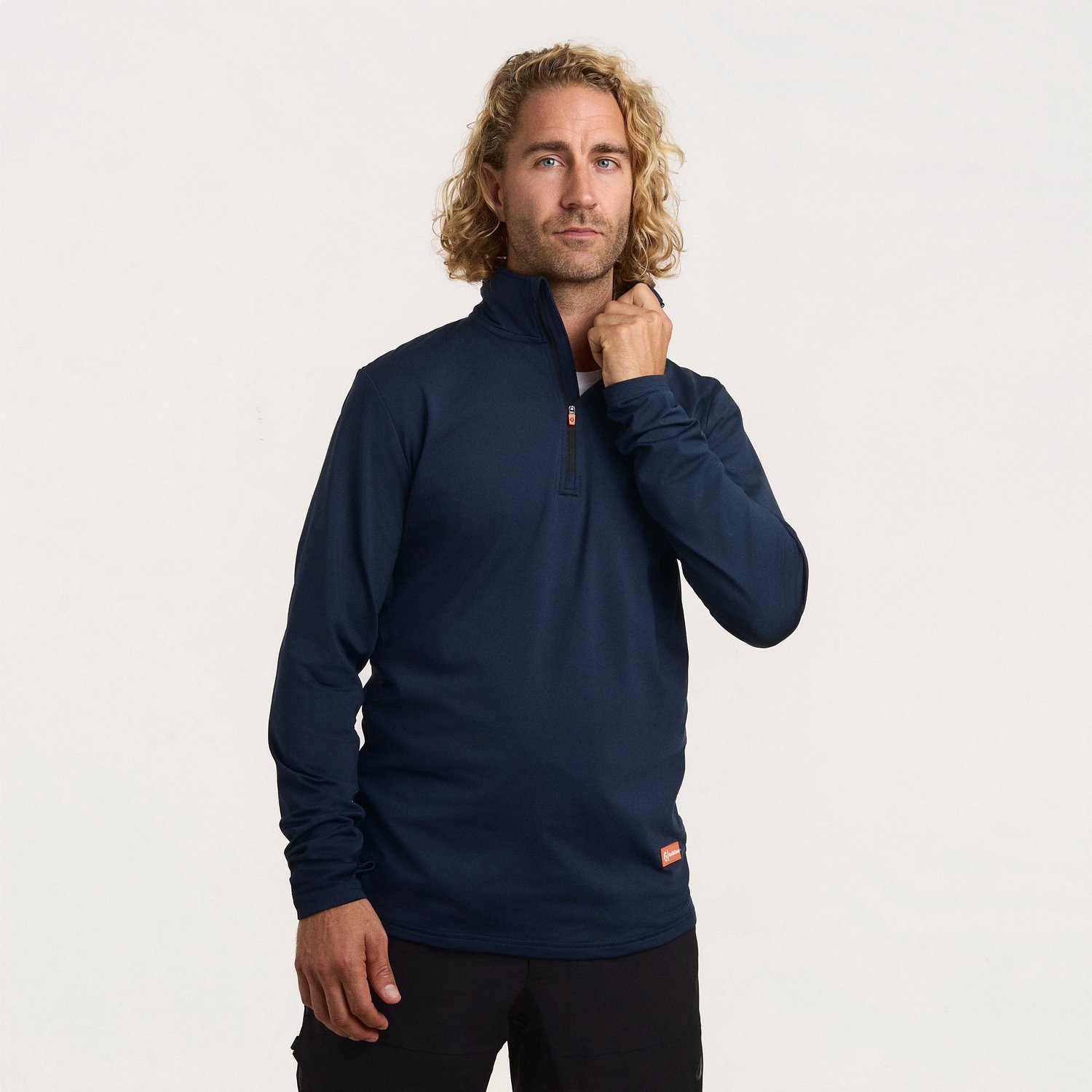 Gareth & Lucas - NEO Skipully Navy - M - 100% Gerecycled Polyester - Heren - Midlayer Sportshirt - Wintersport