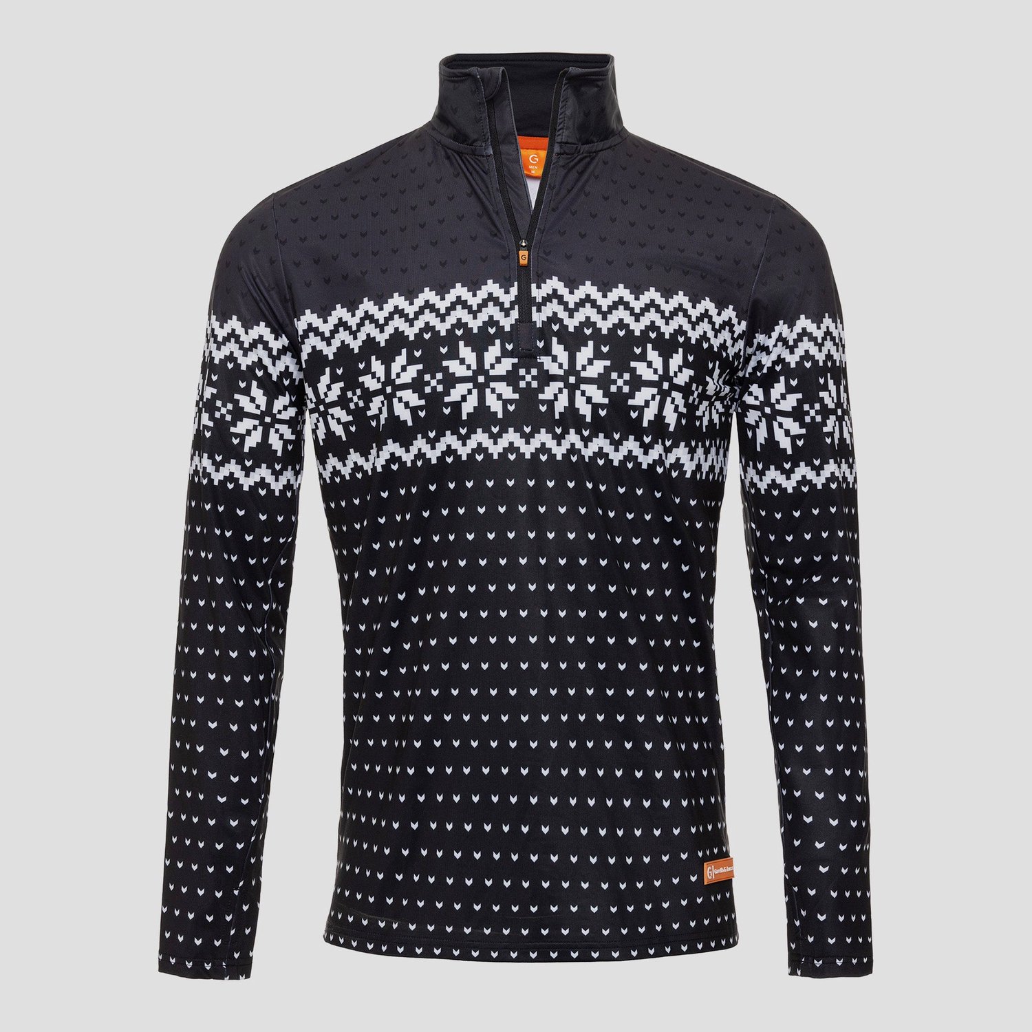 Gareth & Lucas EVO Skipully Nordic 2XL 100% Gerecycled Polyester Midlayer Sportshirt Wintersport Zwart