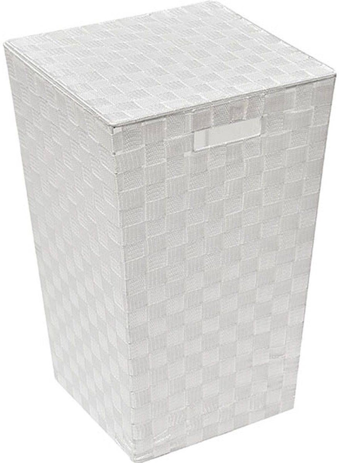 Panière à linge évasée en polyester blanc