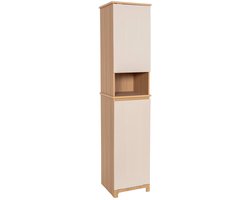 Opbergkast van MDF met 2 deuren, 1 plank en een ingebouwde wasmand in het Rivoli-decor
