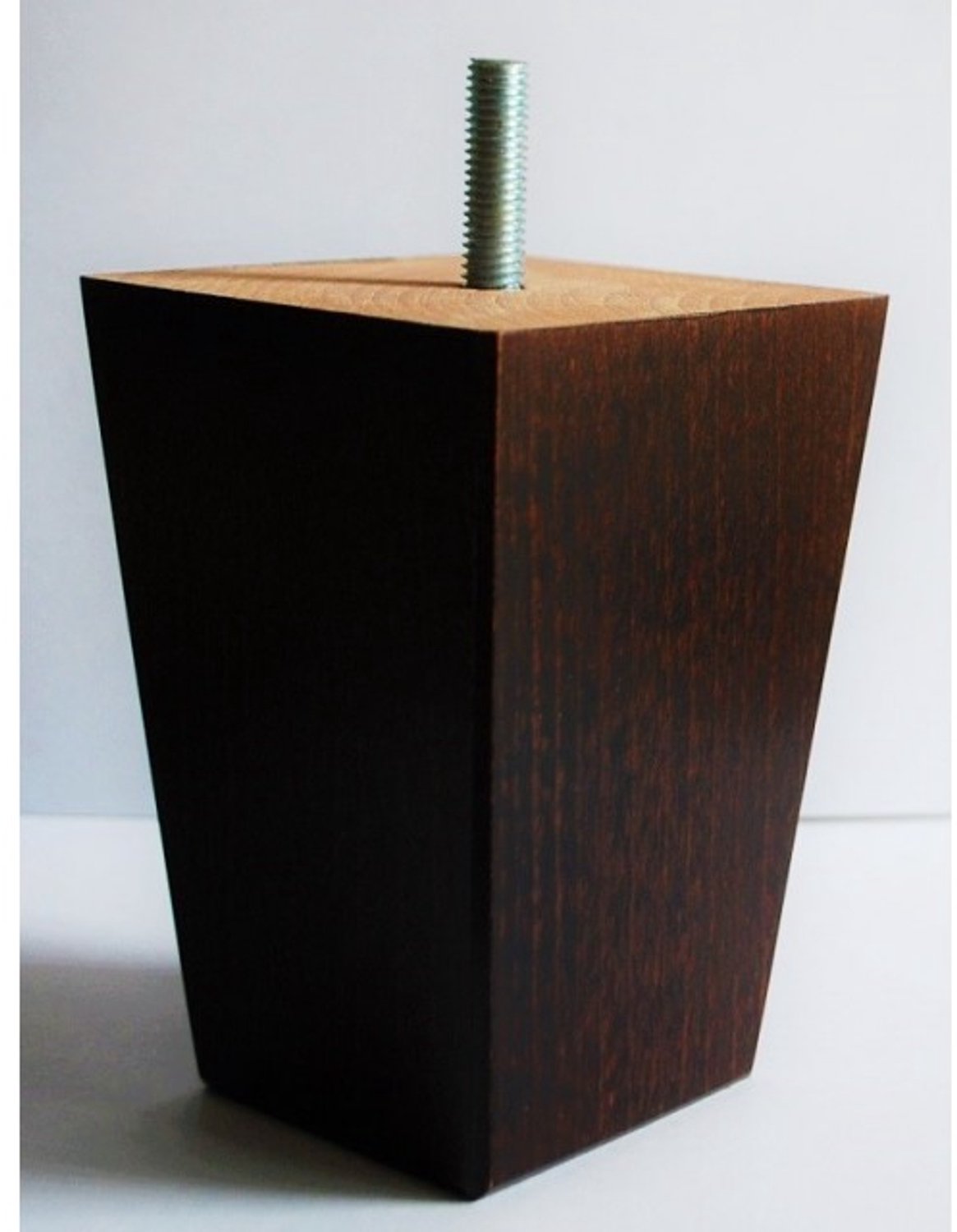 Boxspringpoten model Taurus, set 6 stuks, hout, M8 schroefdraad - 10cm - Wengé