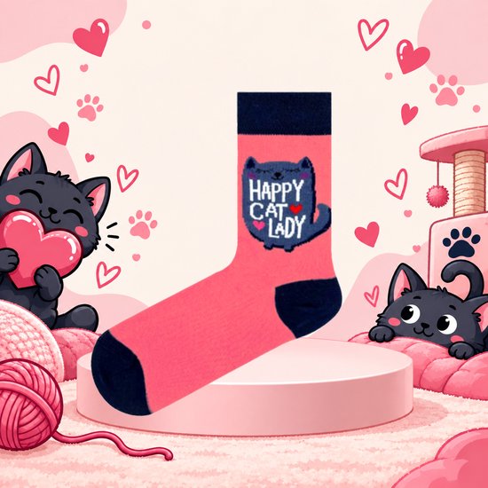 Sokken - Socks - Kat Sokken - Katoen - Verjaardag Cadeau - Grappige Sokken - Maat 37-44