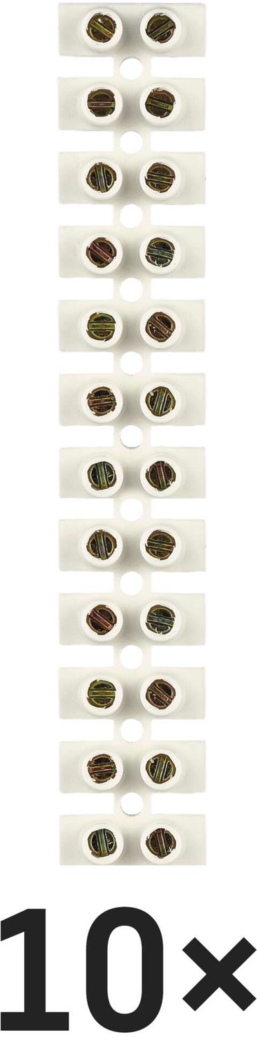 EMOS Schroefklemmenblok 12x 6–10 mm², 450 V, wit, 10 stuks, A4107