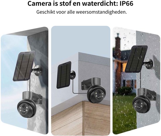 SecuFirst Pro GW219S2 Cameraset, 2x Batterij camera met zonnepaneel en Gateway - 64GB opslag Dome zwart - IP Camera draai- en kantelbaar voor buiten – 3K resolutie — afbeelding 4