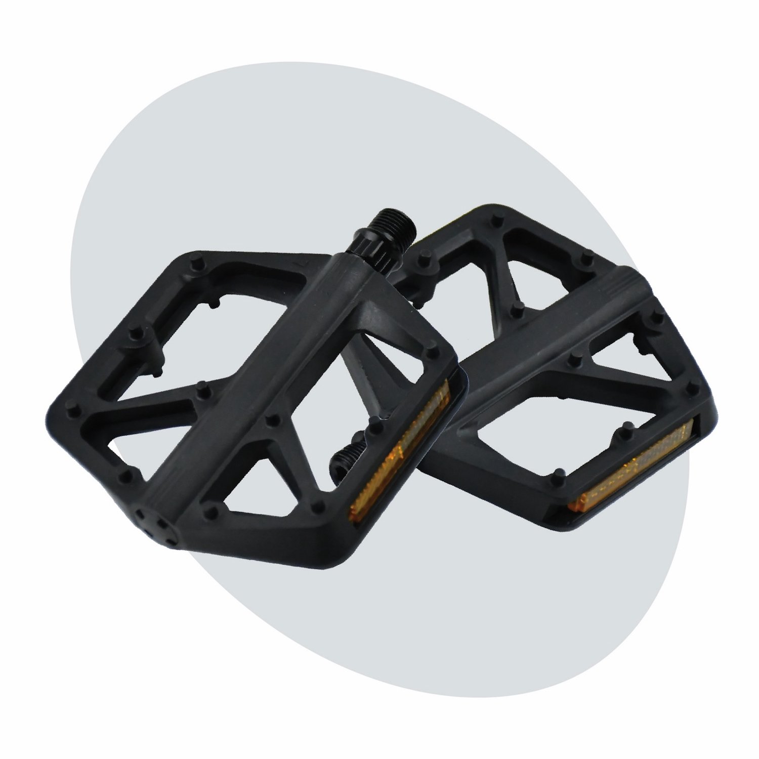 Voltano MTB / Racefietspedalen 422015 - Mat Zwart - Brede Grip Pedalen - Antislip - Mountainbike Pedalen