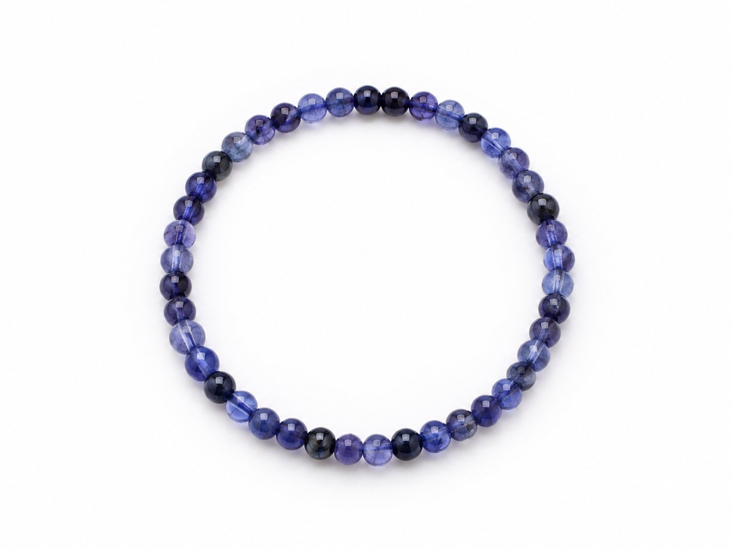 Ioliet Armband 4 mm Kralen – Diameter 17 cm – Natuursteen Edelsteen Armband – Unisex Sieraad - Ioliet Armband – Armband – Ioliet sieraden - Ioliet