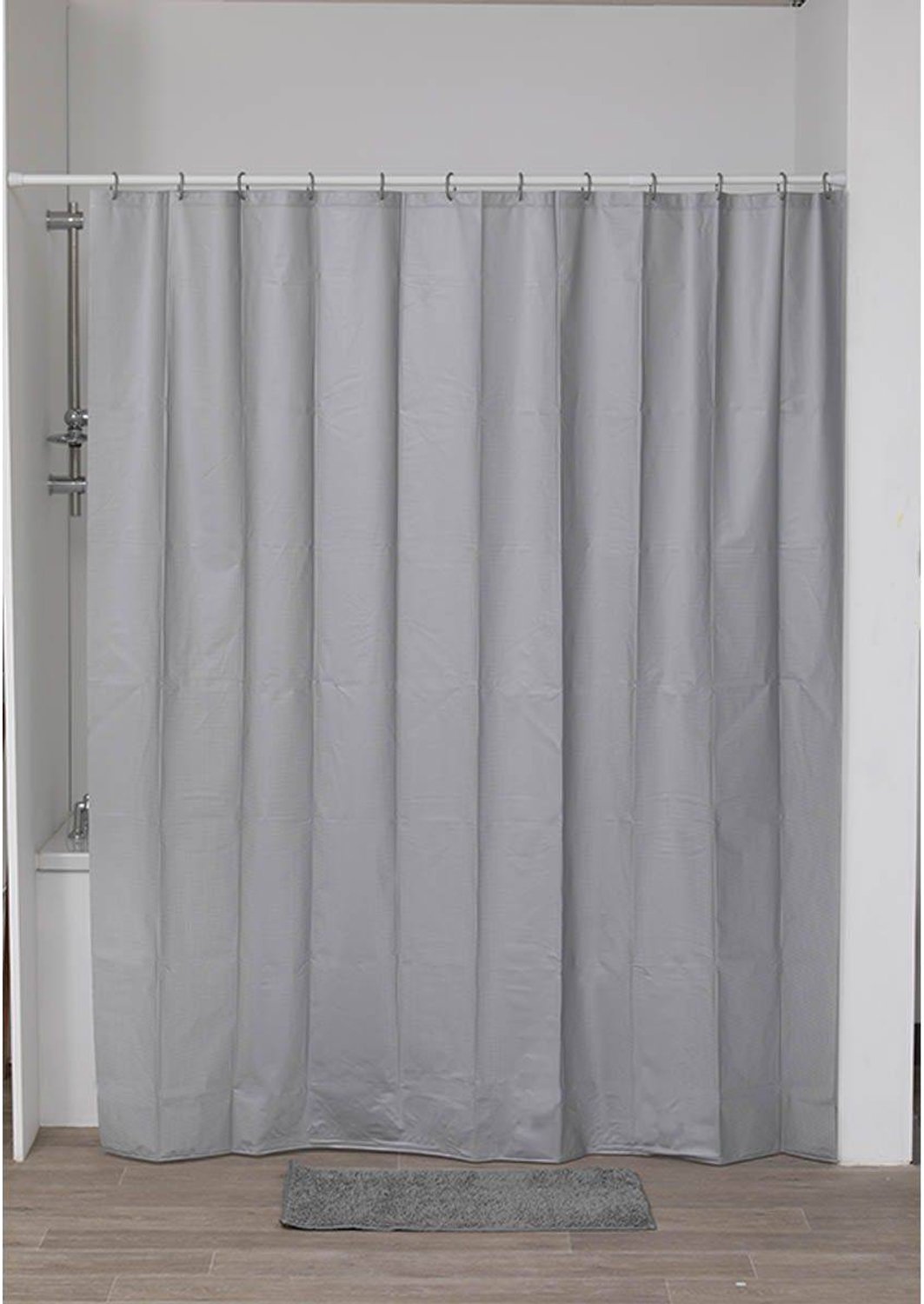 Rideau de douche en plastique effet laser 180 x 200 cm argent