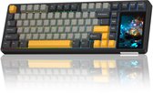 EPOMAKER x AULA L99 - Grijs / Geel - Mechanisch Gaming Toetsenbord – 96% Layout – Groot LCD Display – RGB – Tri-Mode – Hot-Swappable – Draadloos & Bedraad