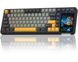 EPOMAKER x AULA L99 - Grijs / Geel - Mechanisch Gaming Toetsenbord – 96% Layout – Groot LCD Display – RGB – Tri-Mode – H
