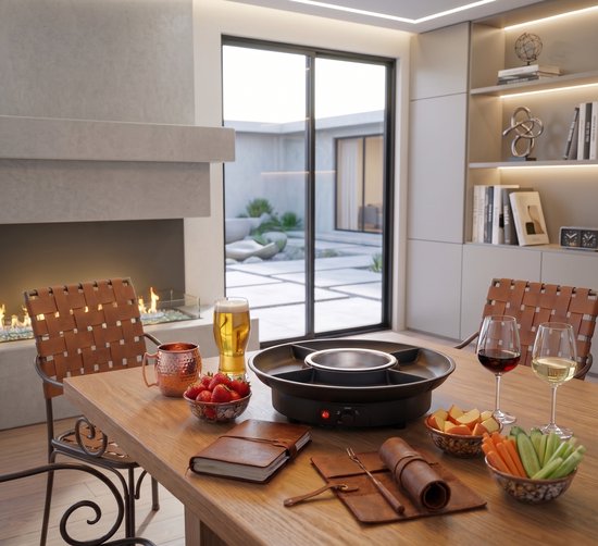 MikaMax Electric Fondue Set - 260 ml Elektrische Fonduepan Roestvrij staal met 2 Vorkjes — cadeau in Kookcadeaus - foto 4