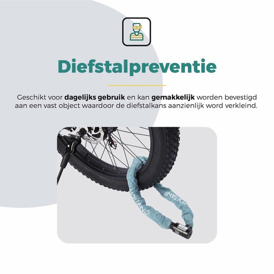 Voltano ART2 Kettingslot - Ice Blauw - 100 CM - ART 2 Slot Goedgekeurd Voor De Fietsverzekering — afbeelding 4