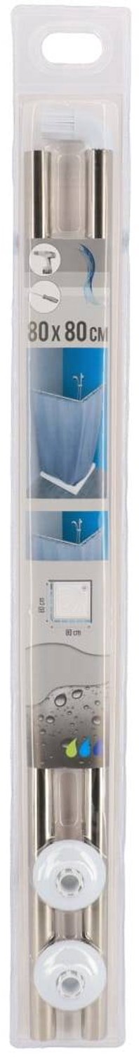Barre de douche d'angle 80 x 80 cm en acier inoxydable chromée