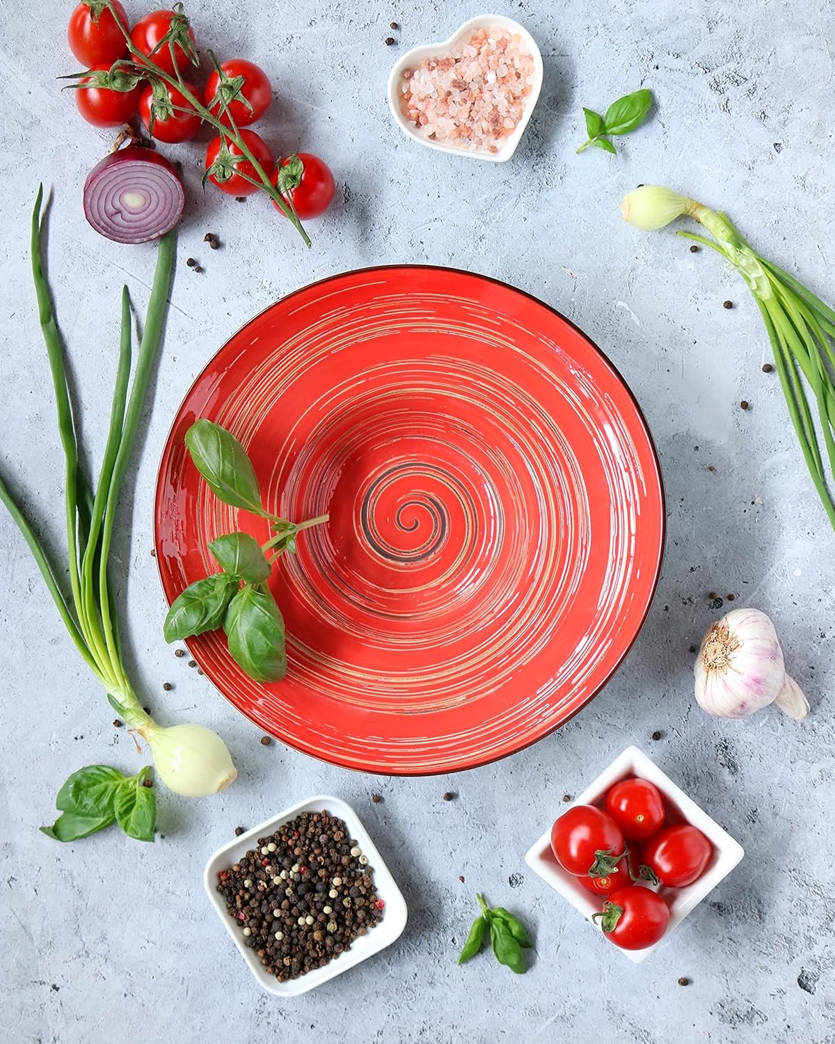 Wilmax Diep Bord 24 cm 200 ml Rood Porselein WL-669225/A