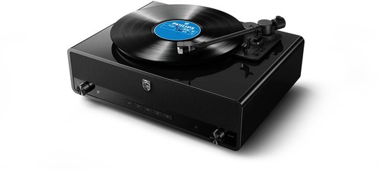 PHILIPS TAV5000/10 The Stevie Pro - Retro Bluetooth Platenspeler - Ingebouwde Stereo Speakers - 33⅓ en 45 RPM - Bluetooth 6.0 - Auto Stop - Auracast - 20W RMS - 33 1/3 & 45 RPM - Zwart — afbeelding 5