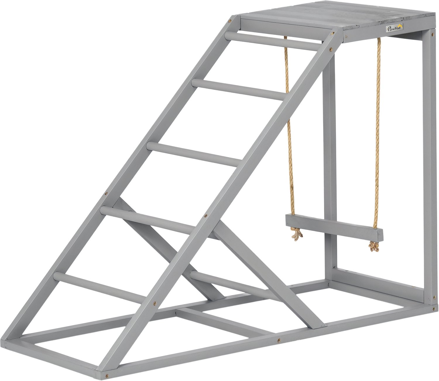 PawHut Kippen Speelrek - Vurenhout - 96x40x71cm - Grijs