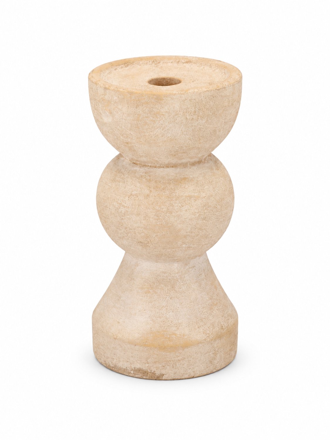 Daan Kromhout - Kaarsenhouder - Kandelaar - Florence - Goud - Wit - Keramiek - Cementlook - 21 cm