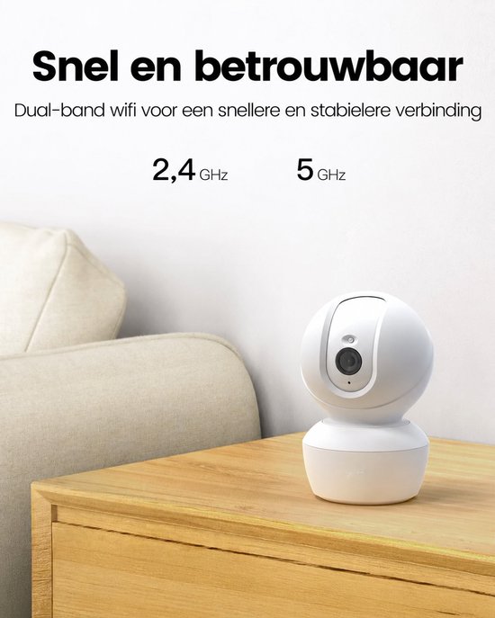 Huisdiercamera met App 2.5K 4MP – Beveiligingscamera Binnen – 360° Auto Tracking – AI Persoonsdetectie – Nachtzicht – Tweeweg Audio – WiFi Camera – Alexa – 4PCS — afbeelding 2