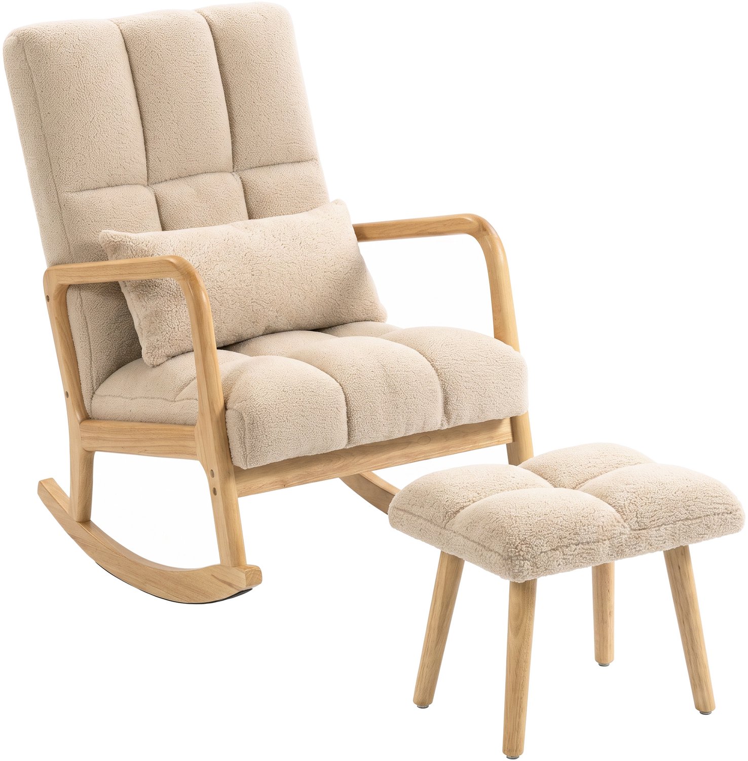 HOMCOM - Schommelstoelset - Badstof (100% polyester) - 64,5 x 82 x 89 cm - Beige