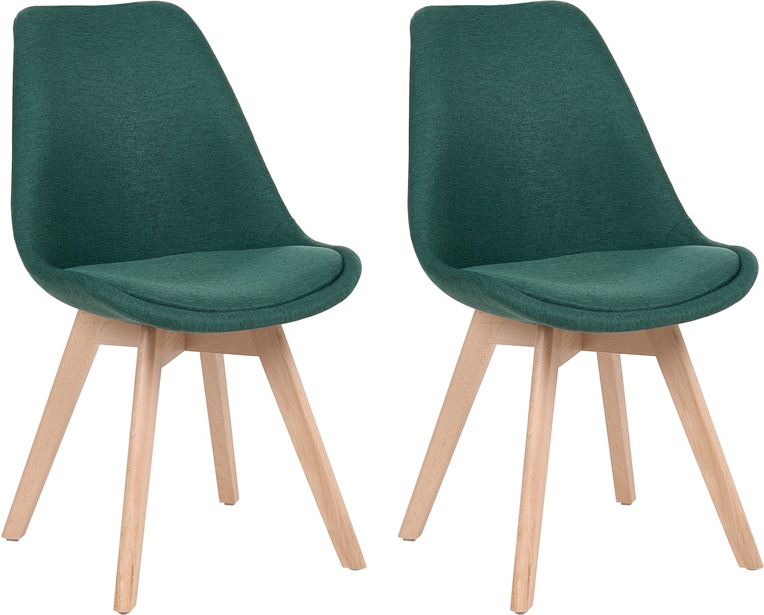 Beliani DAKOTA - Set van 2 eetkamerstoelen - Groen - Polyester