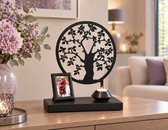 Exclusief - urn herinneringsboom - metaal in houten sokkel - 28cm - mini urn - kwaliteit - Uniek ontwerp