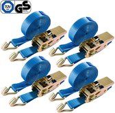 AREBOS 4 x Spanband - Spanbanden - Spanbanden met Ratel - 6 m x 25 mm
