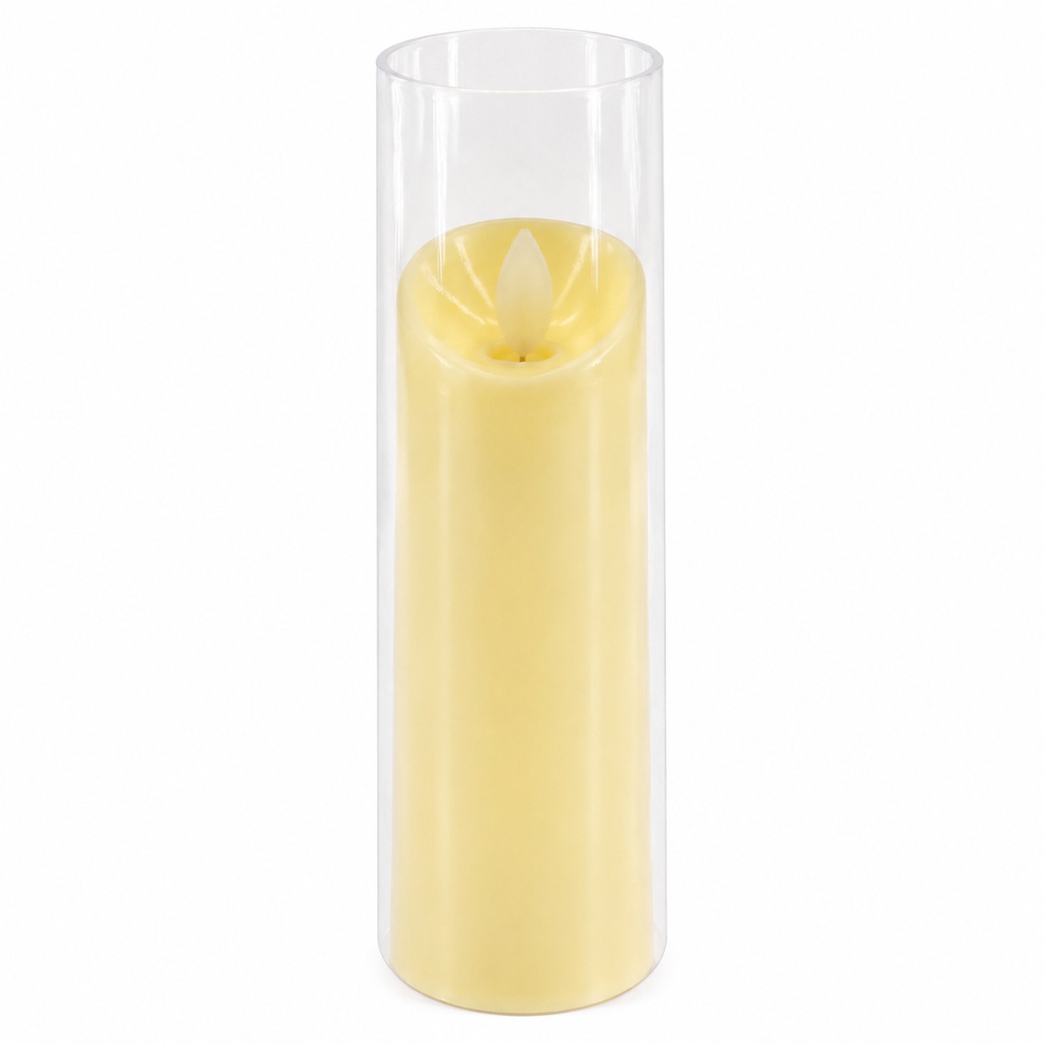 SWGOTA LED kaarsen 5 x 17,5 cm ivoor met warm licht en glaslook