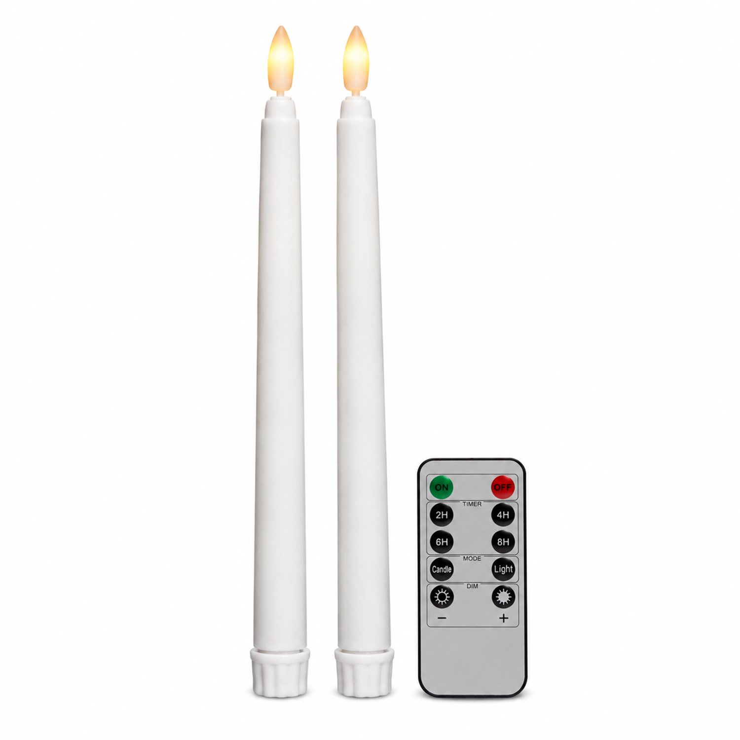 SWGOTA led kaarsen - 1 witte gladde tafelkaars met kogelvormige lichttip, voor afstandsbediening, zonder afstandsbediening