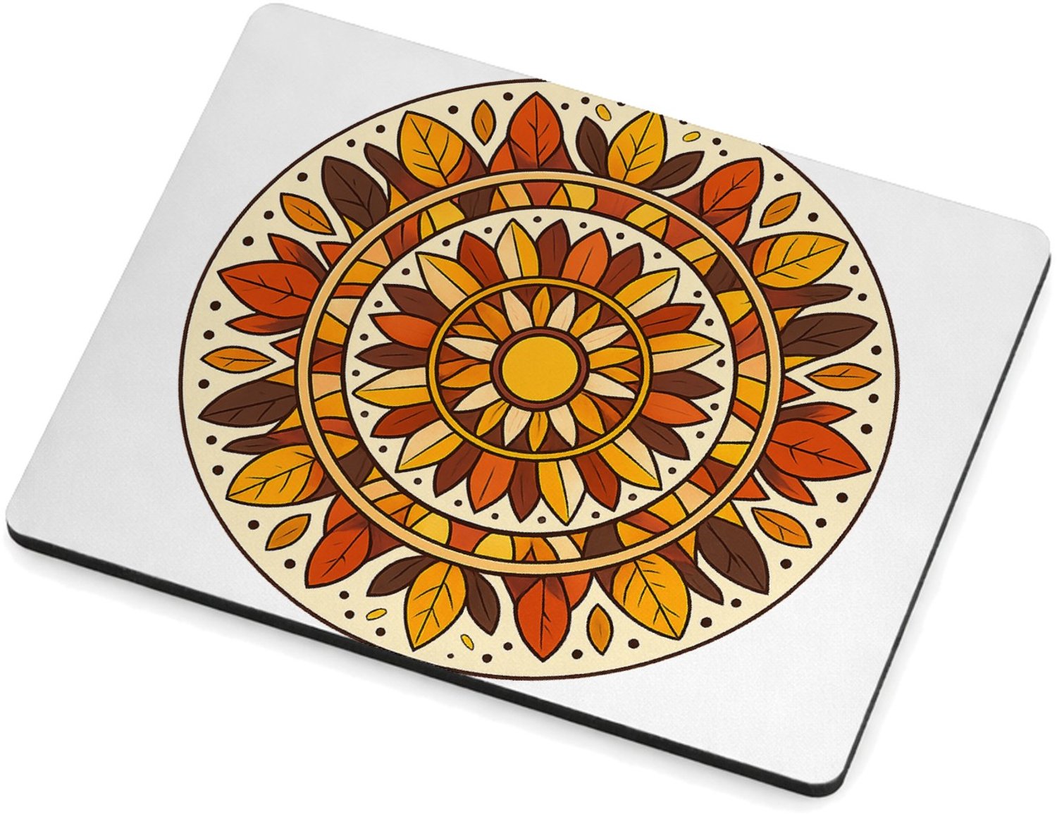 Mr Cadeautjes MDF magnetische fotolijst 9 x 7 - design Ronde zonnewaaier met botanische rust | cadeau Wit