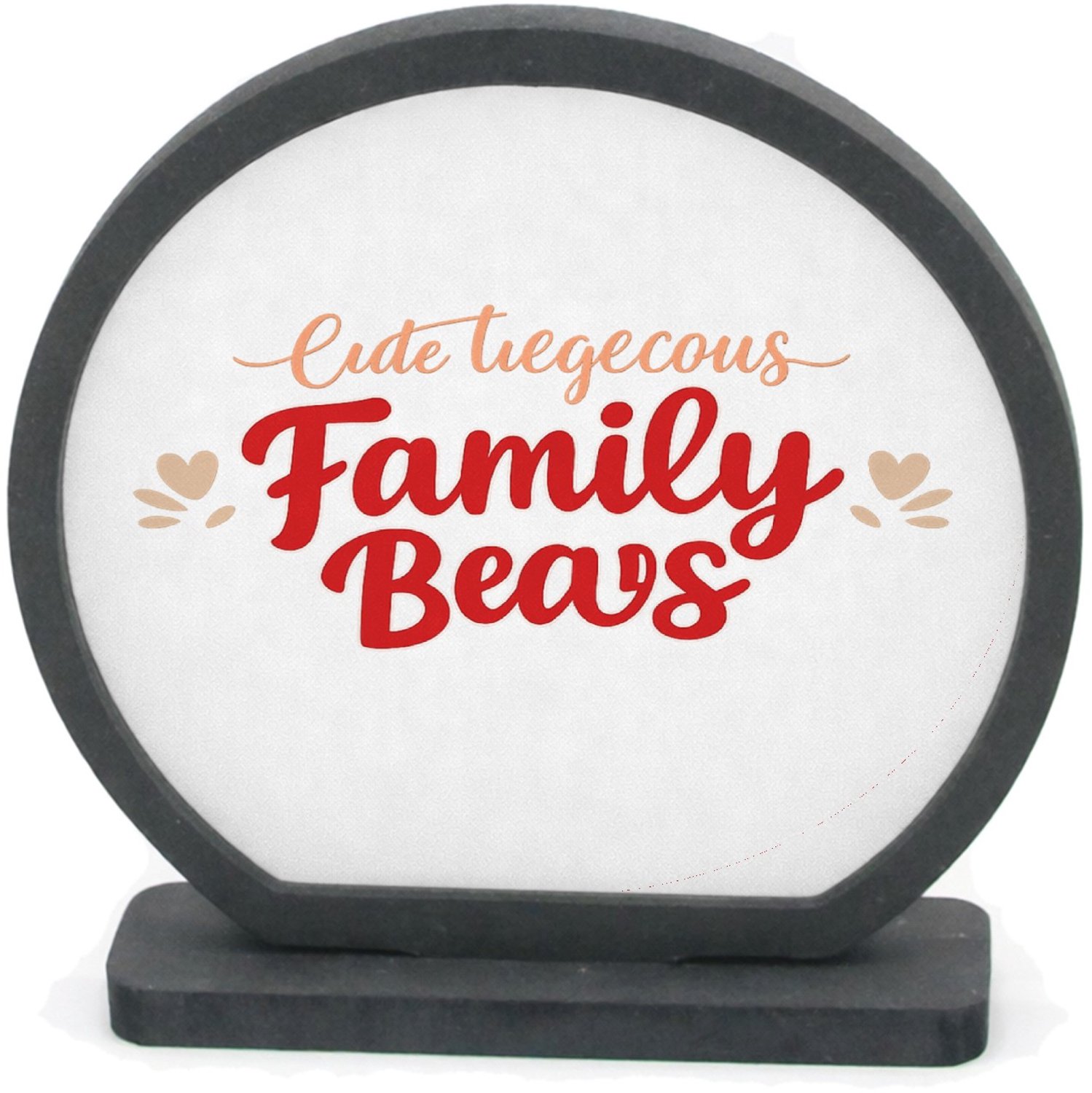 Mr Cadeautjes Houten fotolijst rond met MDF inleg - design Een warme familietitel met speelse nadruk op de rol van een | cadeau Wit