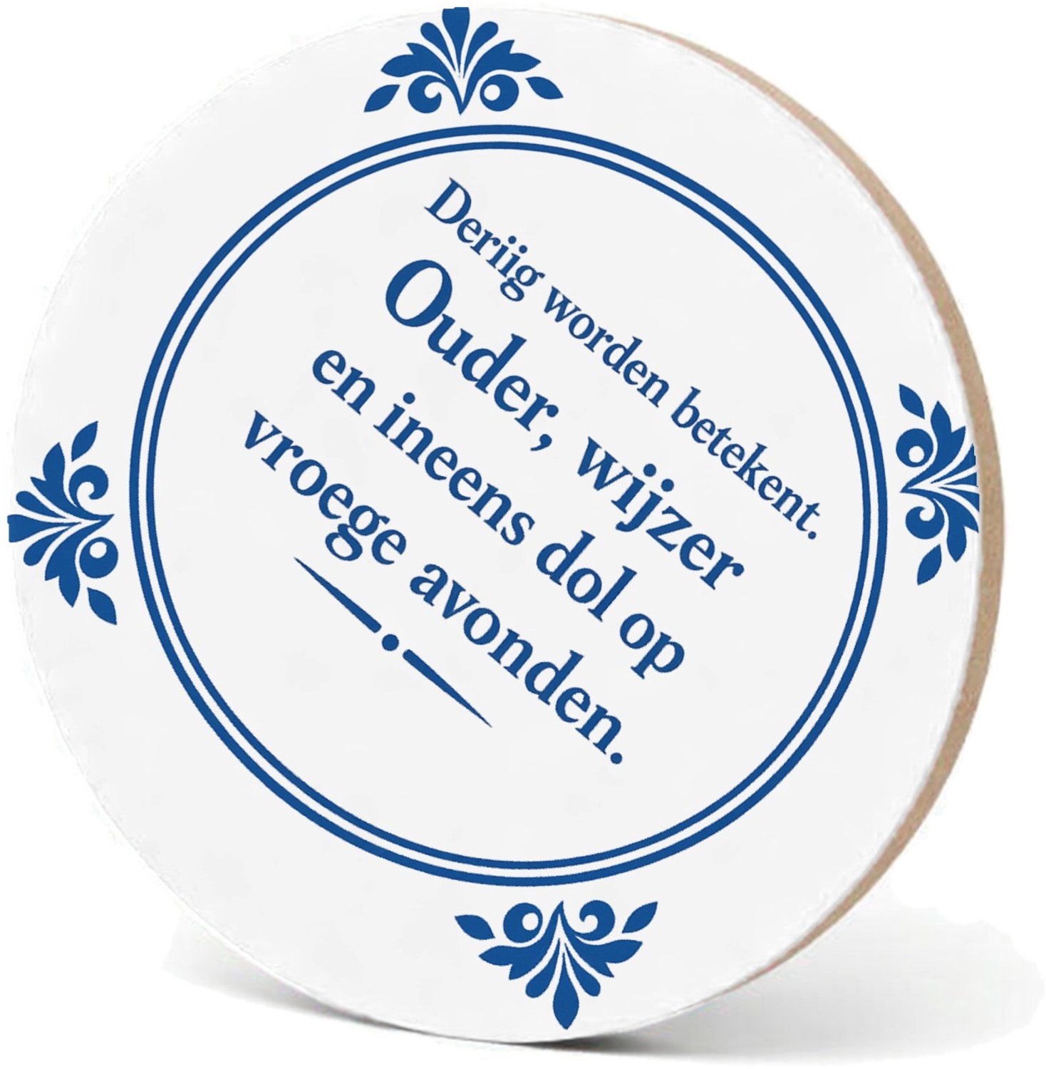 Mr Cadeautjes MDF fotolijst - design Klassieke tegelvorm met speelse, brutale quote rond een nieu | cadeau Wit