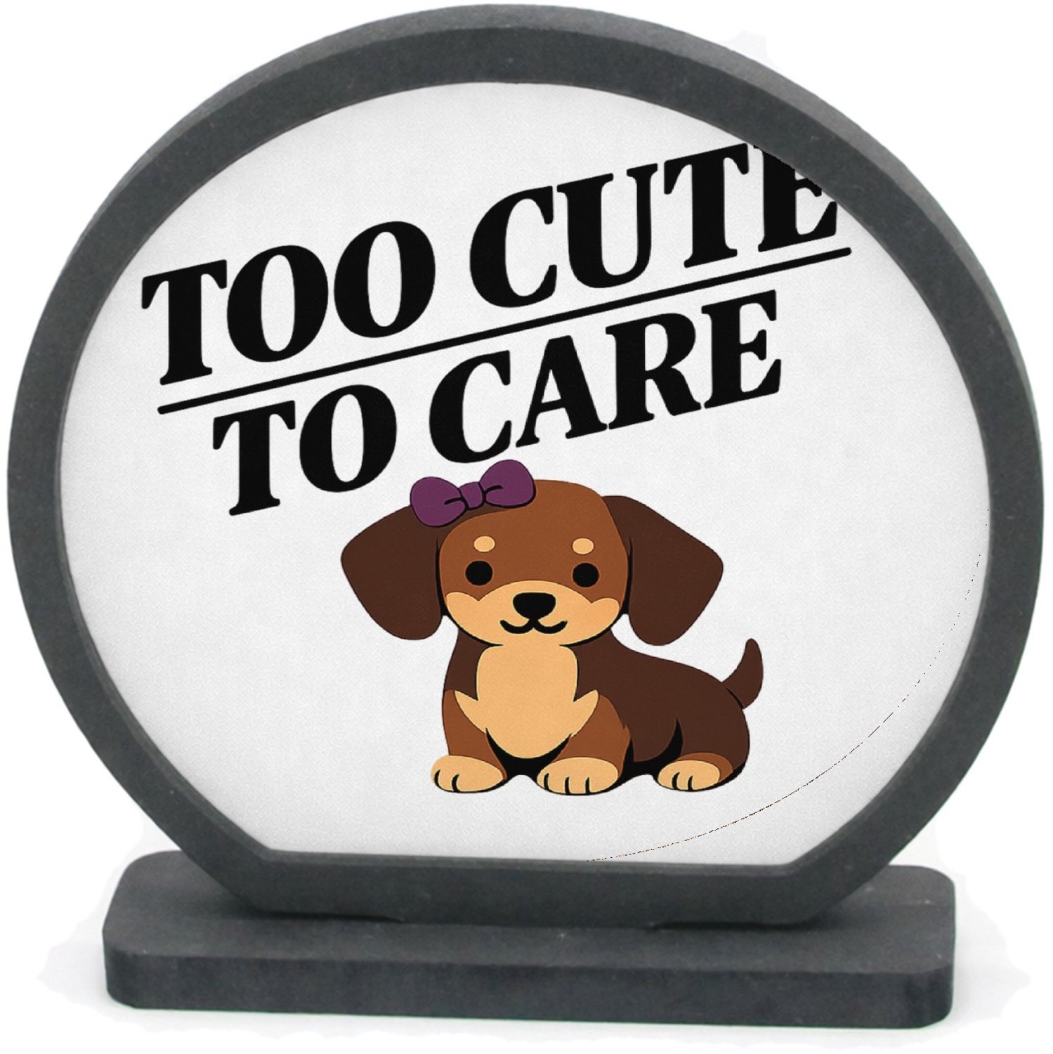 Mr Cadeautjes Houten fotolijst rond met MDF inleg - design Eigenzinnige quoteprint met een andere huisdierheld en een s | cadeau Wit