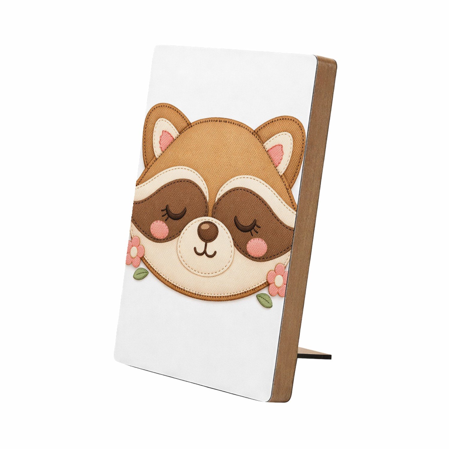 Mr Cadeautjes Glasframe/MDF 12,7 x 17,8 - design Rond slaapvriendje met bosdier | cadeau Wit