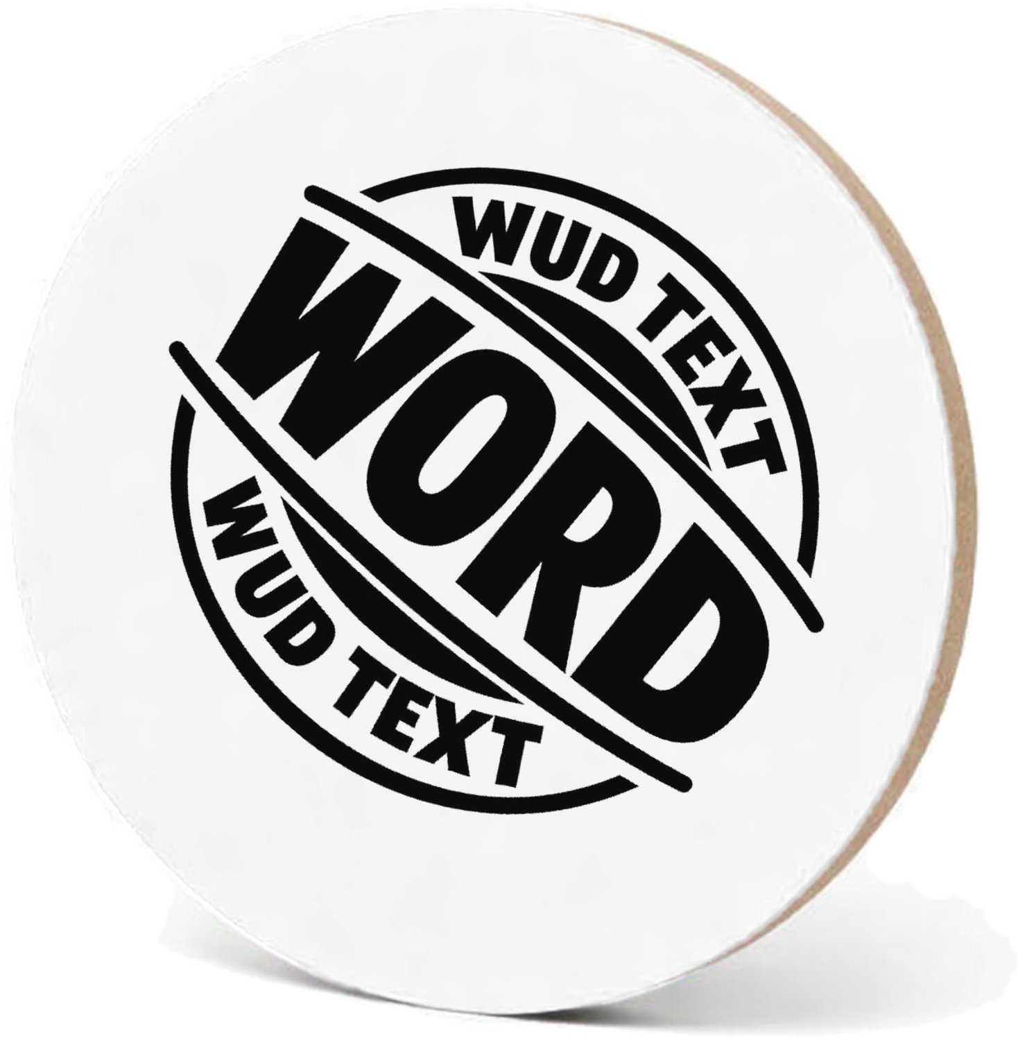 Mr Cadeautjes MDF fotolijst - design Ronde badge met vrolijke botsing tussen leeftijd en hobby | cadeau Wit